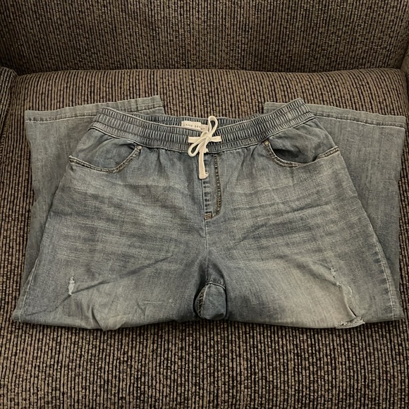 Lane Bryant: Pull on Wide Leg Capri Jean - Destructed - Picture 6 of 10